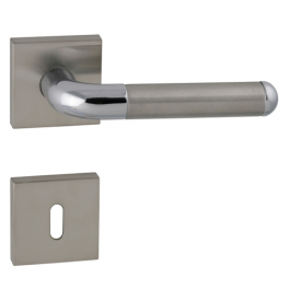 Handle TUPAI DACAPO - HRN 791Q - BN / OC / BN - Brushed stainless steel / polished chrome / brushed stainless steel