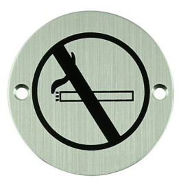 Nerezový piktogram kulatý - zákaz kouřit