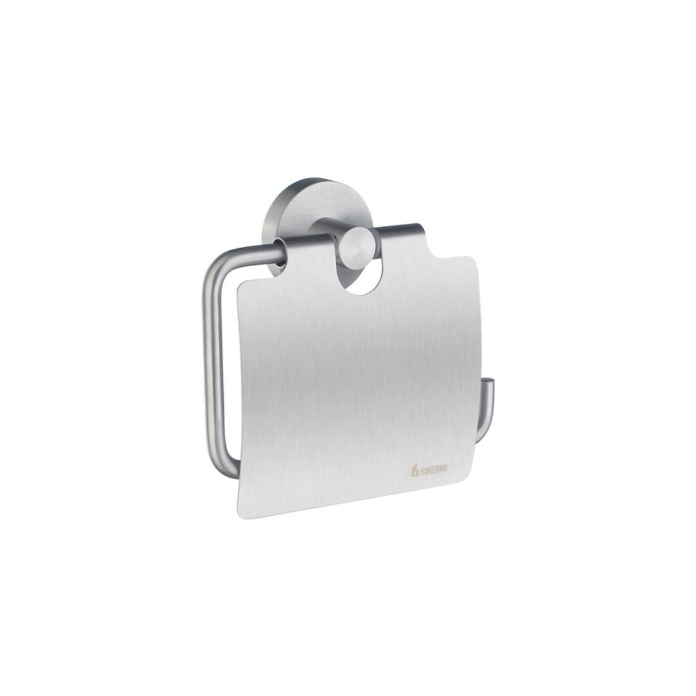 Toilet roll holder with lid SMEDBO HOME - Brushed chrome