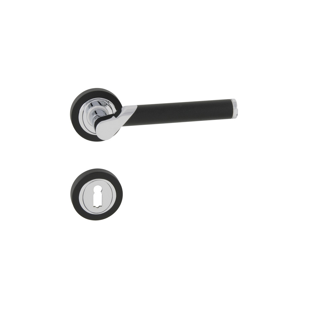 Handle LIENBACHER DUKON - BS / OC - Black matt / Polished chrome