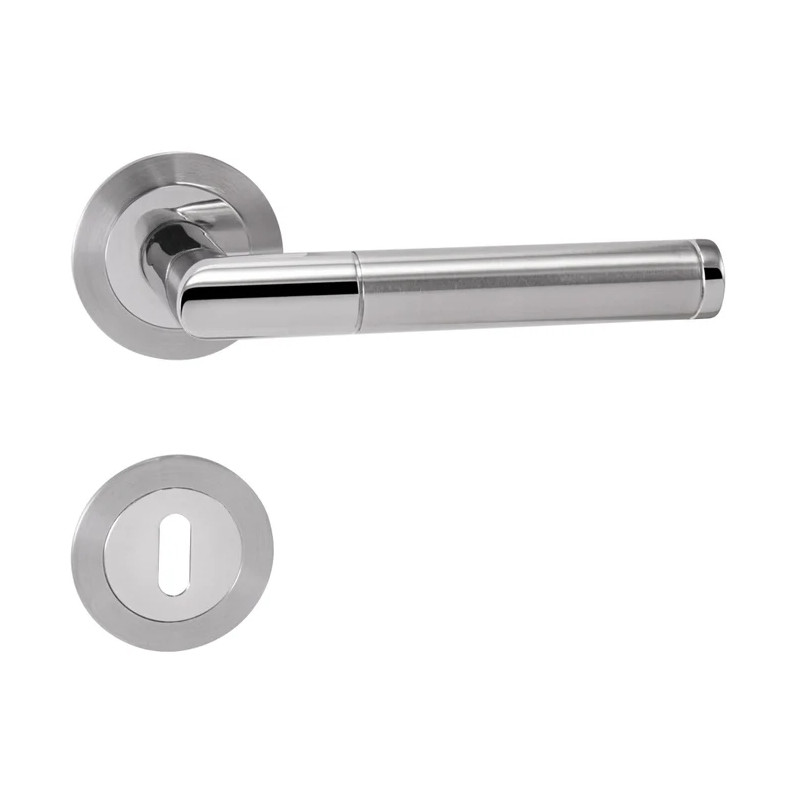 Handle PRADO - R 3SM - BN / LN - Brushed stainless steel / Polished stainless steel