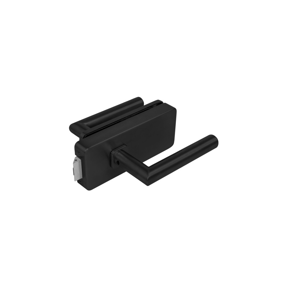 Zámok na sklenené dvere UNIQUE R8 + kľučka FAVORIT - Čierna matná