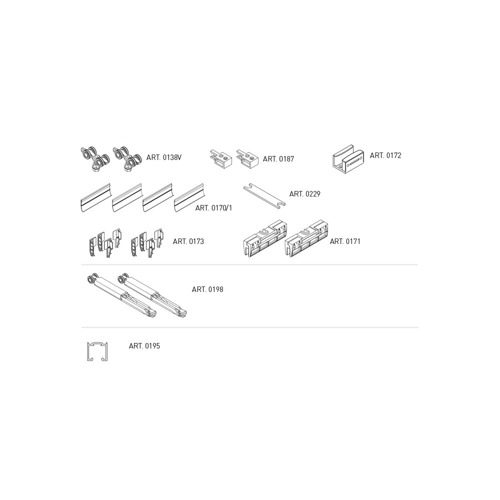 Fittings for glass sliding doors SISCO SISTEM - SILENT GLASS S 100 SP