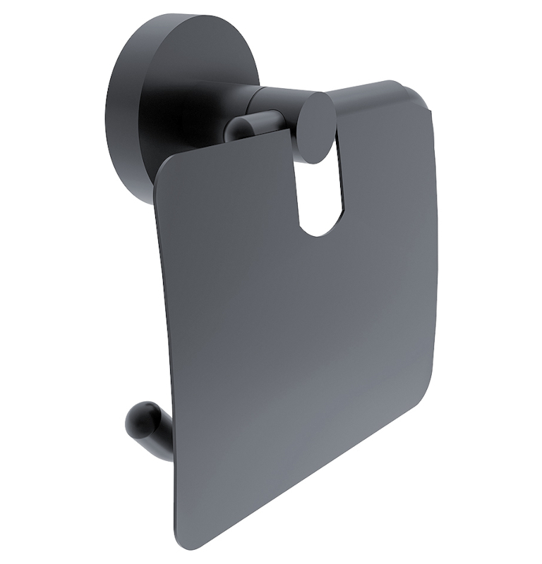 Toilettenpapierhalter mit Deckel NIMCO UNIX BLACK Toilettenpapierhalter mit Deckel NIMCO UNIX BLACK