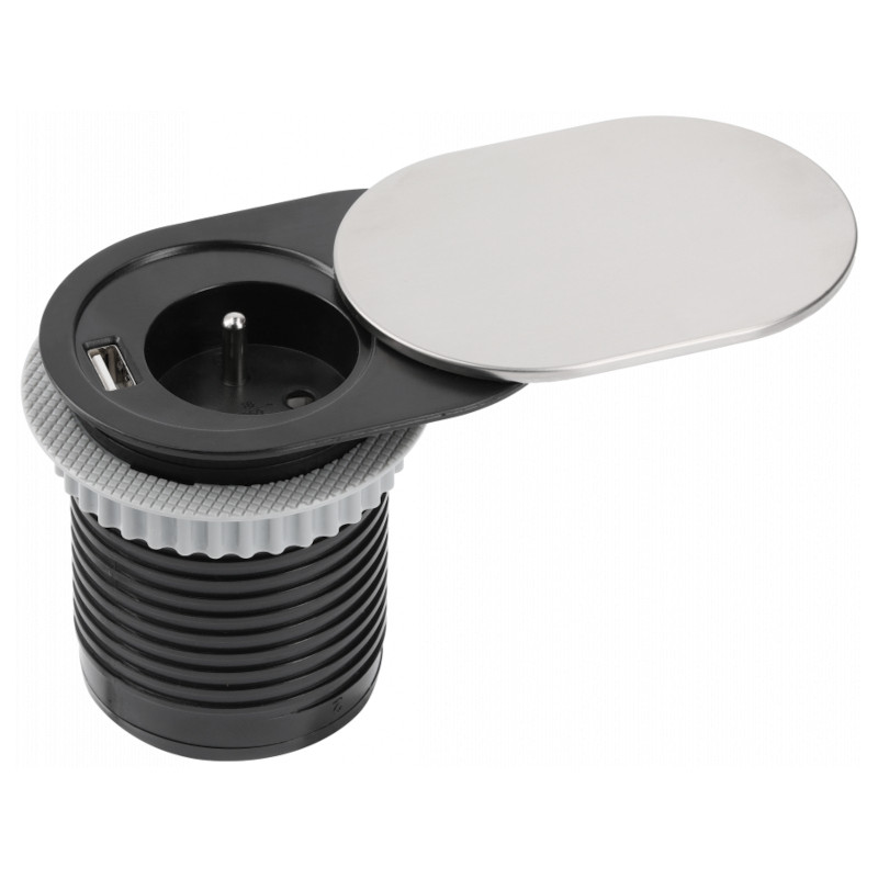 Furniture socket with USB charging GTV SLIDE - FRENCH