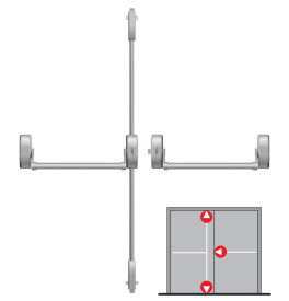 Okucie antypaniczne do drzwi dwuskrzydłowych z 3-punktowym ryglowaniem PHA 2000 Okucie antypaniczne do drzwi dwuskrzydłowych z 3-punktowym ryglowaniem DORMAKABA PHA 2000