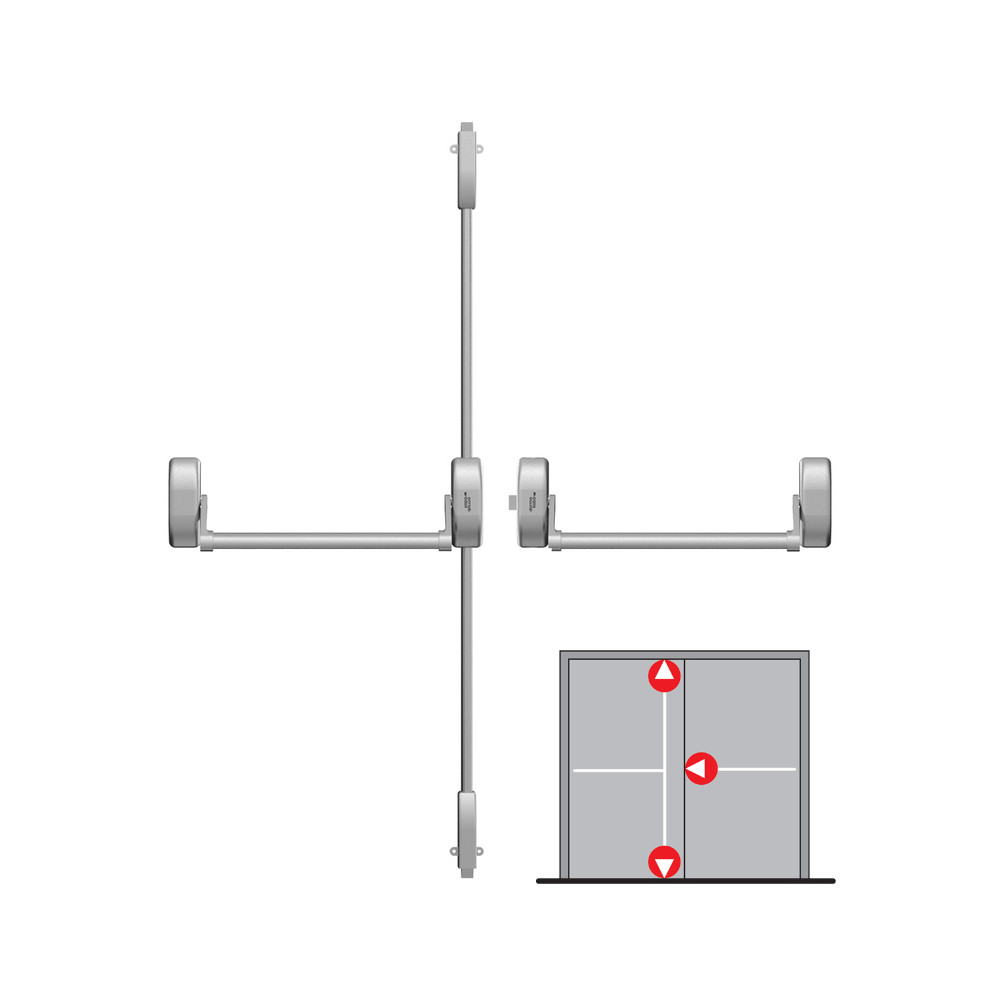 Panic hardware for double-leaf doors with 3-point latching DORMAKABA PHA 2000