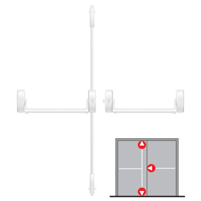 Panic hardware for double-leaf doors with 3-point latching PHA 2000