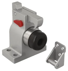 Industrial door stop with spring and hook