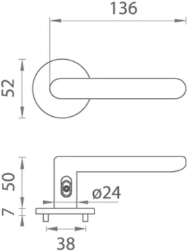 Door handle TUPAI ROUND - R 7S 3957 (with lock)